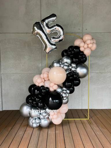 Black and Silver Balloon Decoration
