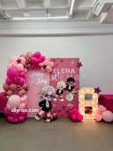 Pop Star Pink Birthday Panel Backdrop - photo 1