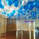 Royal Blue and Silver Ceiling Balloon Canopy - photo 1