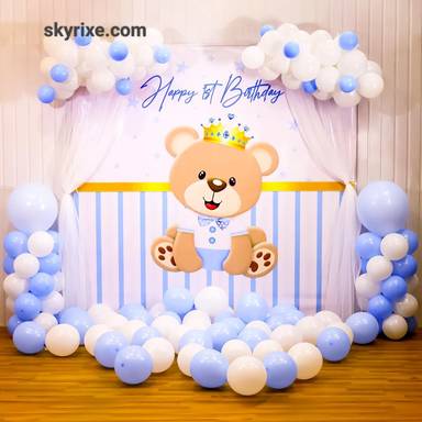 Little Prince Teddy 1st Birthday Backdrop