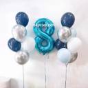 Blue Silver Balloon Bouquet - photo 1