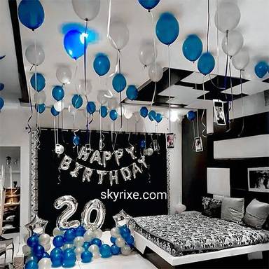 Silver 20th Birthday Room Decoration