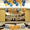 Blue and Gold Ceiling Surprise Birthday Decoration - photo 1