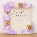 Pastel Lavender Gold Balloon Arch Birthday Backdrop - photo 1