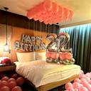 Pink Ceiling Balloon Birthday Surprise - photo 1
