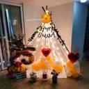 Teepee frame with white drape canopy - photo 1