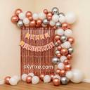Rose gold metallic shimmer fringe curtain backdrop - photo 1