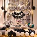 Chic Black Silver 22nd Birthday Backdrop Decor - photo 1