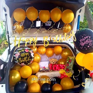 Gold Black Car Boot Birthday Decoration
