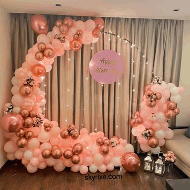 Rosegold Crescent Birthday ring Backdrop
