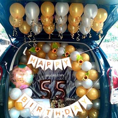 Golden Milestone Birthday Car Surprise