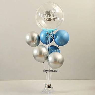 Silver Bubble Balloon Bunch