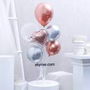Rose Gold Silver Heart Balloon bouquet - photo 1