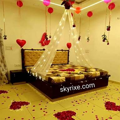 Rose Petal Canopy Romantic Bedroom Decor