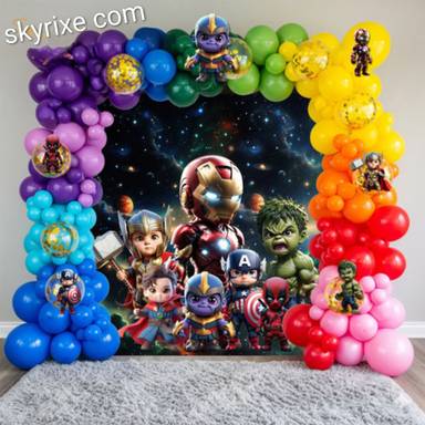 Avengers Superhero Birthday Backdrop
