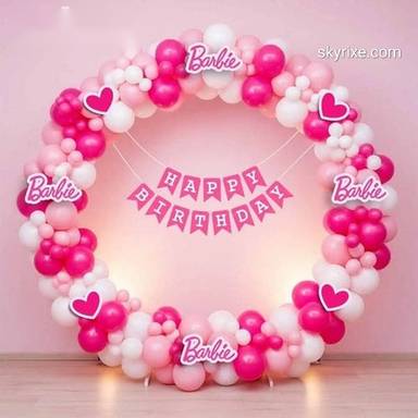 Barbie Theme Pink Balloon Ring