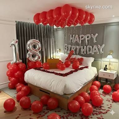 Red Balloon Surprise Room Decoration