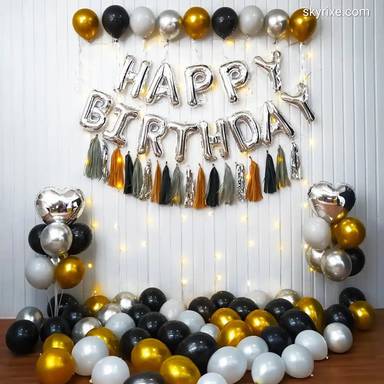 Midnight Gold Birthday Backdrop Decoration