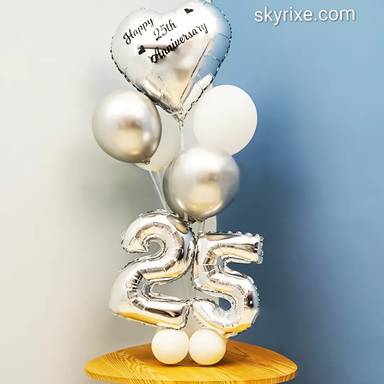 25th Anniversary Balloon Bouquet Stand