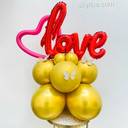 Golden Love Heart Balloon Stand - photo 1
