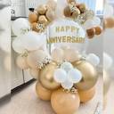 Elegant Gold & Ivory Anniversary Bubble Balloon Arrangement - photo 1