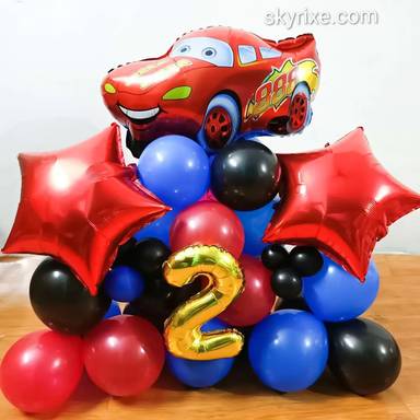 Lightning Racer Birthday Balloon Stack