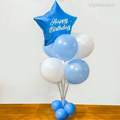 Blue Star Birthday Balloon Bouquet