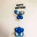Blue Silver Bubble Birthday Balloon Stand - photo 1