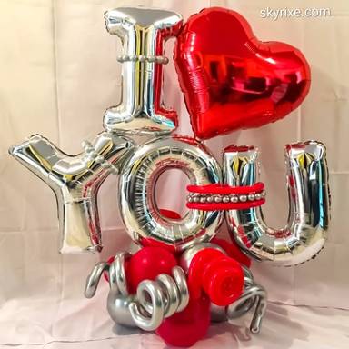 Classic I Love You Tabletop Balloon Arrangement