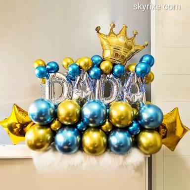 Royal Dad Chrome Balloon Centerpiece