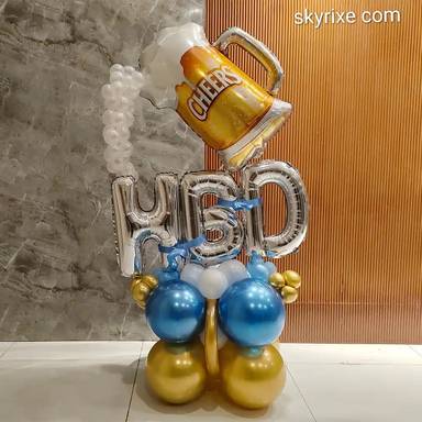 Cheers Hubby Beer Mug Balloon Stand