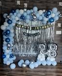 Silver And Blue Luxe Birthday Backdrop - photo 1