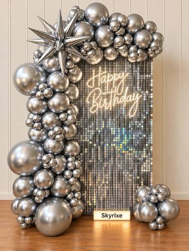 Neon and Sequin Birthday Decoration