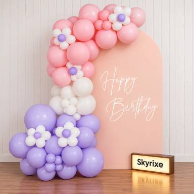Pastel Balloon Birthday Backdrop Decoration