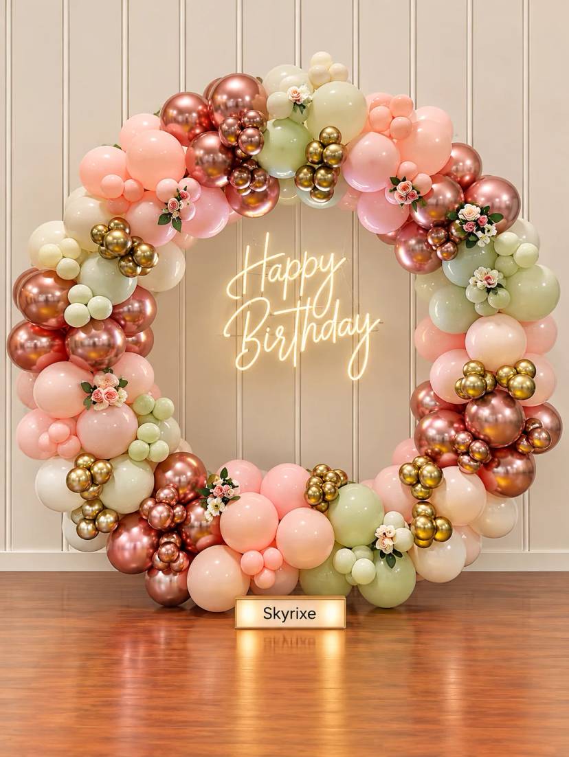 Pastel Color Balloon Ring Backdrop - Image 1