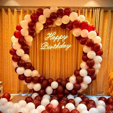 Burgundy And White Birthday Ring