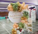 Pastel Green and Peach Baby Shower Welcome Backdrop - photo 1