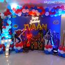 Marvel Superhero Cityscape Birthday Backdrop with Balloon Arch - photo 1