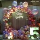 Pastel Rainbow Balloon Ring Birthday Backdrop - photo 1