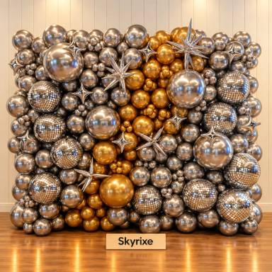 Silver Chrome Balloon Wall