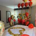Romantic Golden And Red Anniversary Room Setup - photo 1