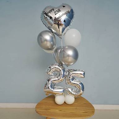 25th Silver Anniversary Balloon Bouquet