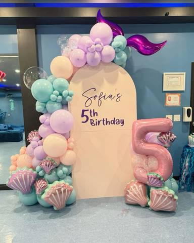 Mermaid Shell Wonderland Birthday Backdrop
