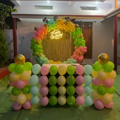 Vibrant Cartoon Themed Birthday Arch