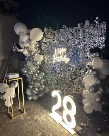 Silver Glam Birthday Setup