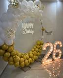 Elegant Gold And White Birthday Balloon Arch - photo 2
