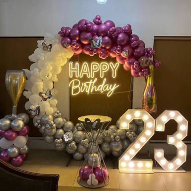 Elegant Butterfly Birthday Backdrop