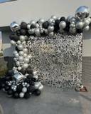 Luxury Black And Silver Birthday Backdrop - photo 2