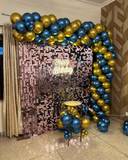 Luxurious Blue And Gold Birthday Backdrop - photo 2
