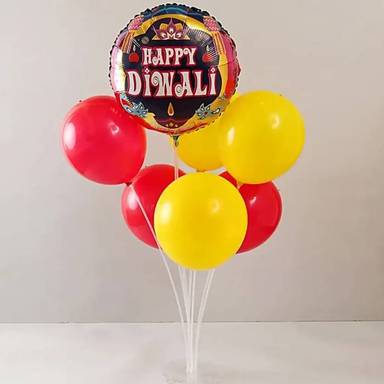 Happy Diwali Vibrant Balloon Bouquet